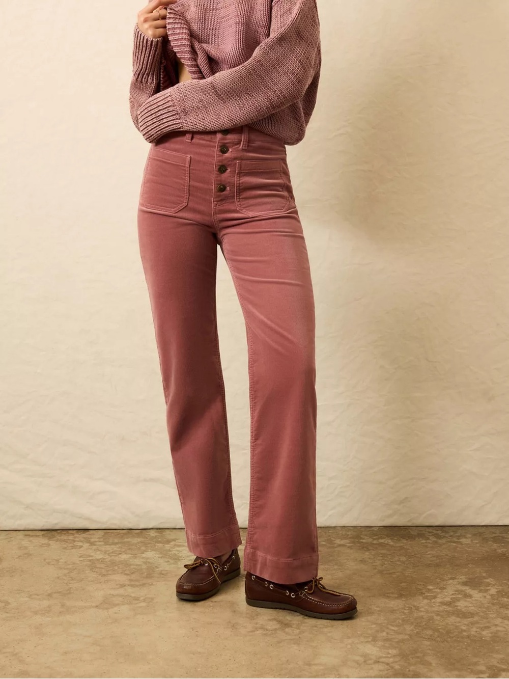Faherty Stretch Terry Cord Patch Pocket Pants Sedona Pink Size 30 NWT
